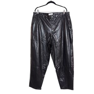 Juicy Couture Black Faux Leather Pants Size 16W NWT